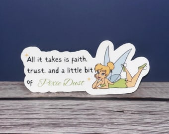 Tinkerbell Vinyl Sticker – Disney Pixie Dust Laptop Decal