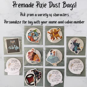 Premade Pixie Dust Sticker Bags for Disney Cruise Line Personalized Labels for Fish Extender Gifts in Bulk for Disney Doors or Birthdays
