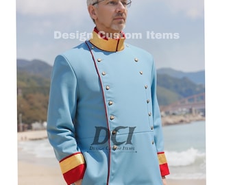 Handmade New Blue Military Hussar Jacket | German generals Military Jacket | hussar jacket with golden braiding men's historical uniforms