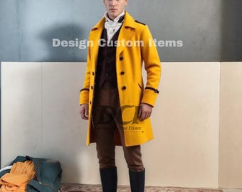 Men's 19th Century Yellow Wool Tailcoat: Scottish Frock Coat