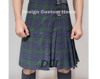 Handgjord svart urtröja med tartan: Skotska herrkläder