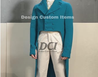 Men's Victorian Style Blue Regency Tailcoat | Mens Regency Tailcoat | Historical Uniforms | Mens Blue tailcoat