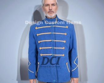 Men's 20th Century Blue German General Coat | Men's military jacket | Blue Jacket