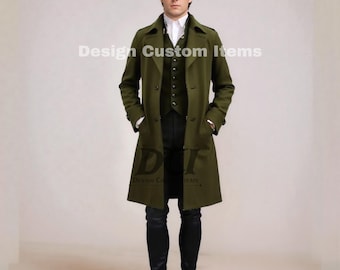 Men's 19th Century Green Wool Tailcoat: Scottish Frock Coat
