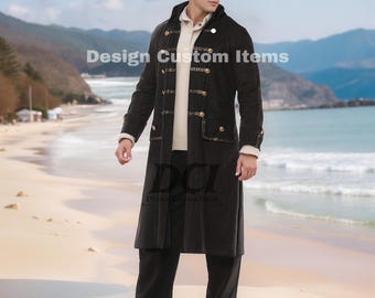 Men's Pirate Frock Coat: Halloween Costume Dress
