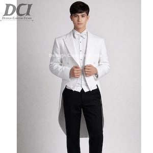 Mens Victorian Style White Regency Tailcoat | Historical Uniforms | Mens White Tailcoat