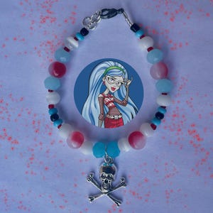 Ghoulia Yelps Monster High Beaded Bracelet - Zombie - Cryptid Monster - Jewlery - Beaded Handmade Jewlery