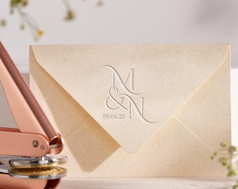 Custom Wedding Stamp | Monogram Embosser | 20 Designs | Wedding Embosser for Invitations, Napkins, Envelopes | Personalized Embosser Stamp