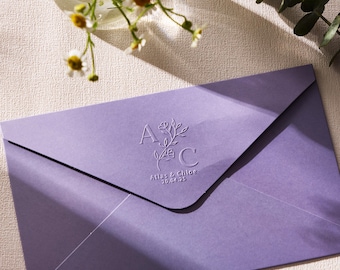 Custom Wedding Stamp | Monogram Embosser | 20 Designs | Wedding Embosser for Invitations, Napkins, Envelopes | Personalized Embosser Stamp