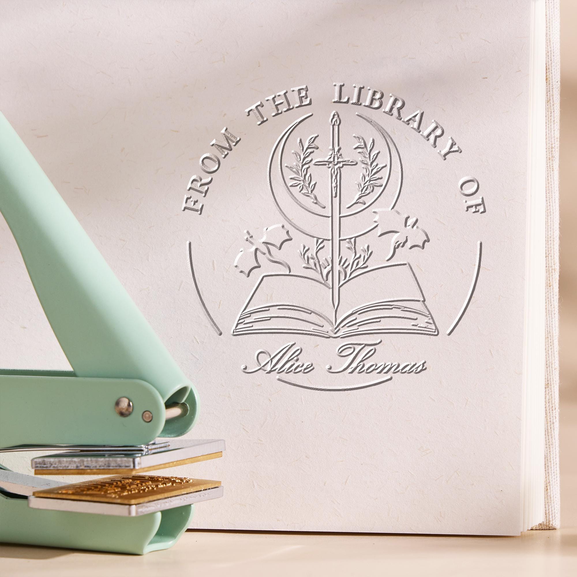 Personalized Book Embosser Stamp – Custom Library Stamp for Book Lovers, From the Library of, Ex Libris stamp, Book Lover Gift