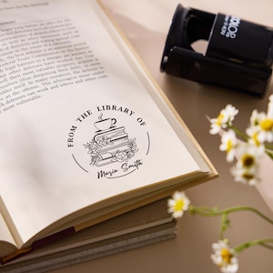 Gepersonaliseerde boekembosser – aangepaste bibliotheekstempel voor boekenliefhebbers, uit de bibliotheek van, ex libris-stempel, cadeau boekenliefhebber