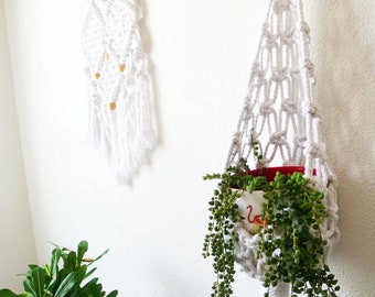 Makramee Pflanzenaufhänger Muster: DIY geknotetes Netz, Schritt-für-Schritt PDF (digitaler Download)