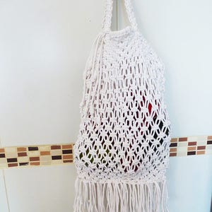 DIY Macrame Bag Pattern for market bag Instant download PDF boho style bag net shopping bag image 3