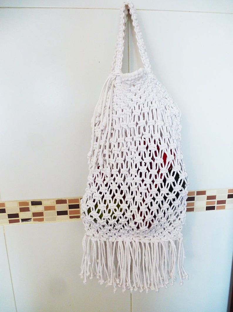 DIY Macrame Bag Pattern for market bag Instant download PDF boho style bag net shopping bag image 3