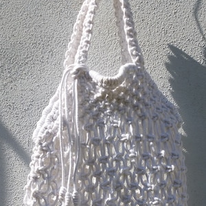DIY Macrame Bag Pattern for market bag Instant download PDF boho style bag net shopping bag image 4