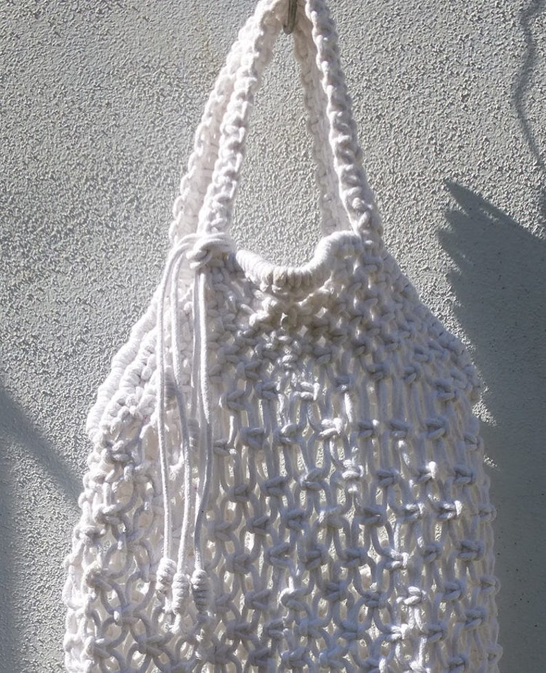 DIY Macrame Bag Pattern for market bag Instant download PDF boho style bag net shopping bag image 4