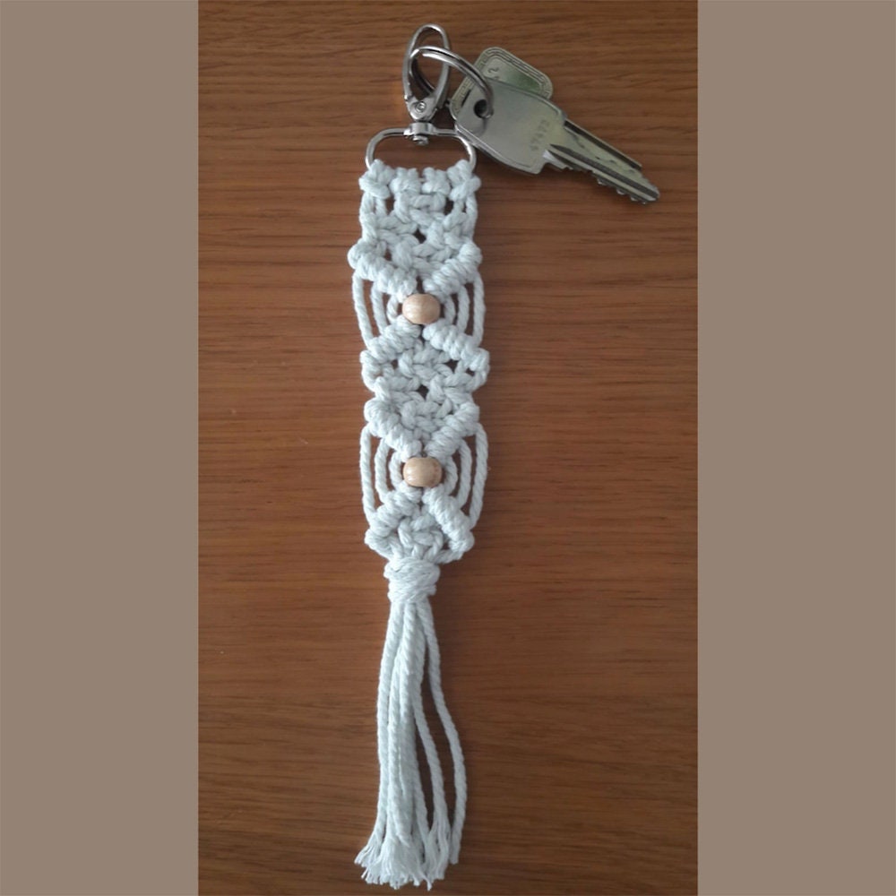 Beginner Pattern for Macrame Key Chain Bag Charm Beaded - Etsy