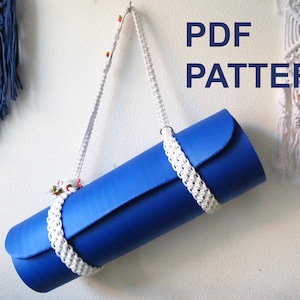 DIY Macrame Pattern for macrame yoga mat strap - Instant download - Written PDF and Knot Guide - macrame carry strap for yoga mat tutorial