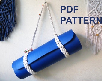 DIY Macrame Pattern for macrame yoga mat strap - Instant download - Written PDF and Knot Guide - macrame carry strap for yoga mat tutorial