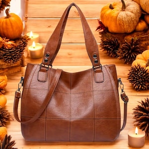 Hochwertige Frauen Weiches Leder Große Handtasche Stilvolle langlebige Einkaufstasche für den täglichen Gebrauch Arbeit Shopping Reisen Praktische Ledertasche für Frauen