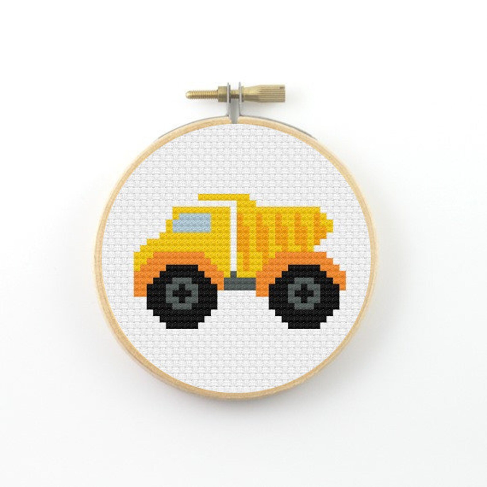 Yellow dump truck cross stitch pattern version 2.0 truck pdf Etsy