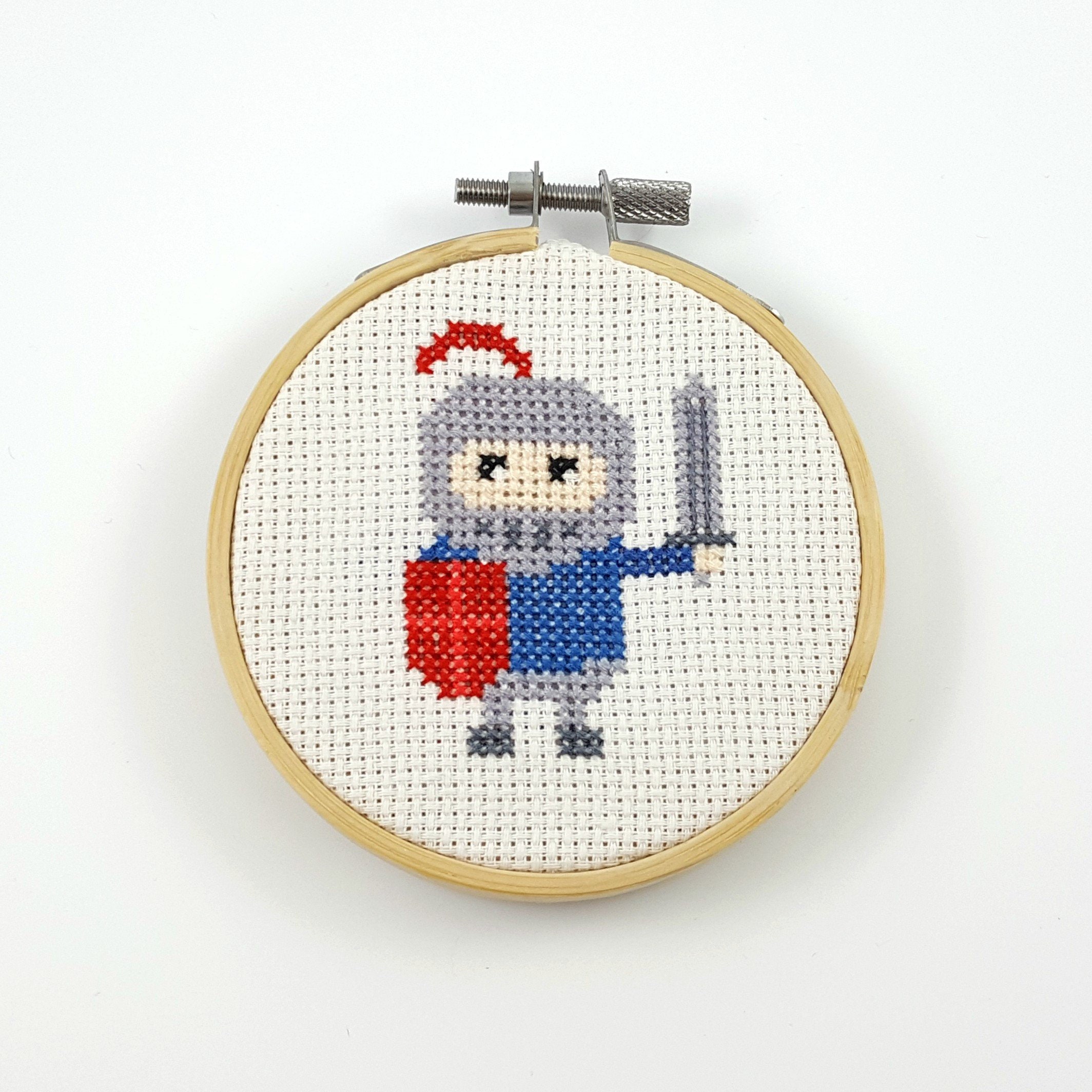 Blue knight cross Stitch pattern knight pdf pattern mini Etsy