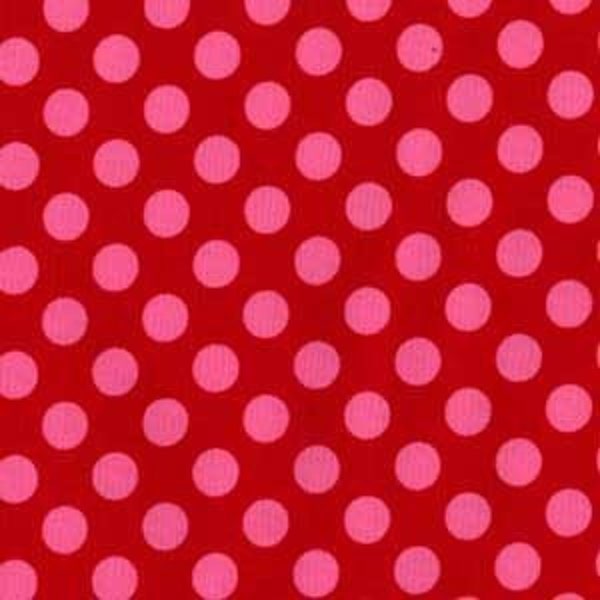Berry Ta Dot Half inch Dot Pink on Red Michael Miller Fabric Fat Quarter 18 by 22