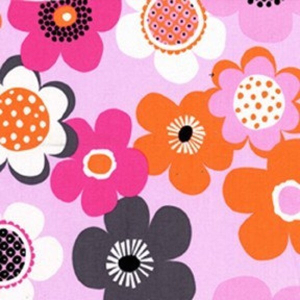 SALE Pink Modern Flora by Paula Prass FD4082 FLANNEL Michael Miller Fabric 1 Yard 8 inches