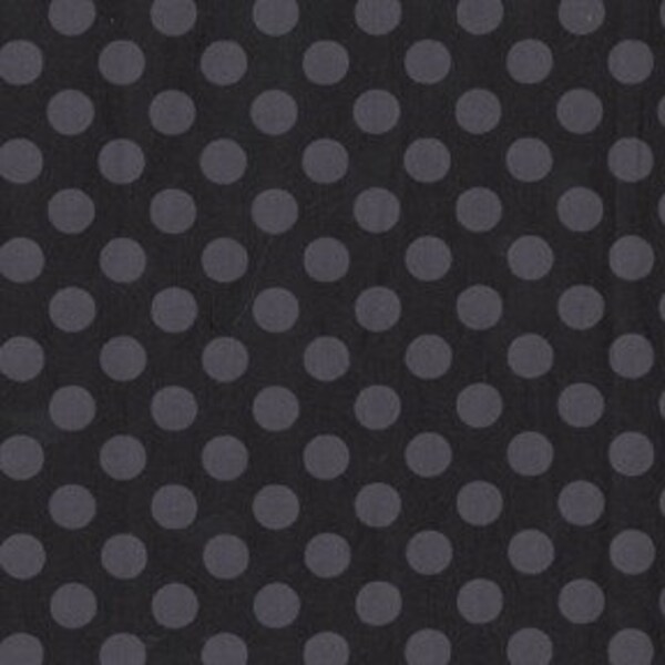 Black Ta Dot Half inch Dot grey on black Michael Miller Fabric fat quarter 18 by 22