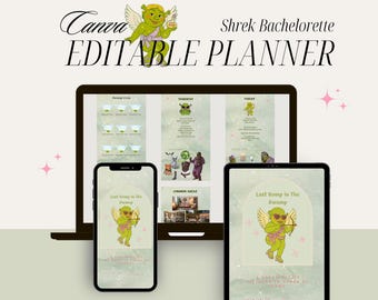 Shrek Bachelorette Party Planner: Editable Swamp Theme (Digital Download)