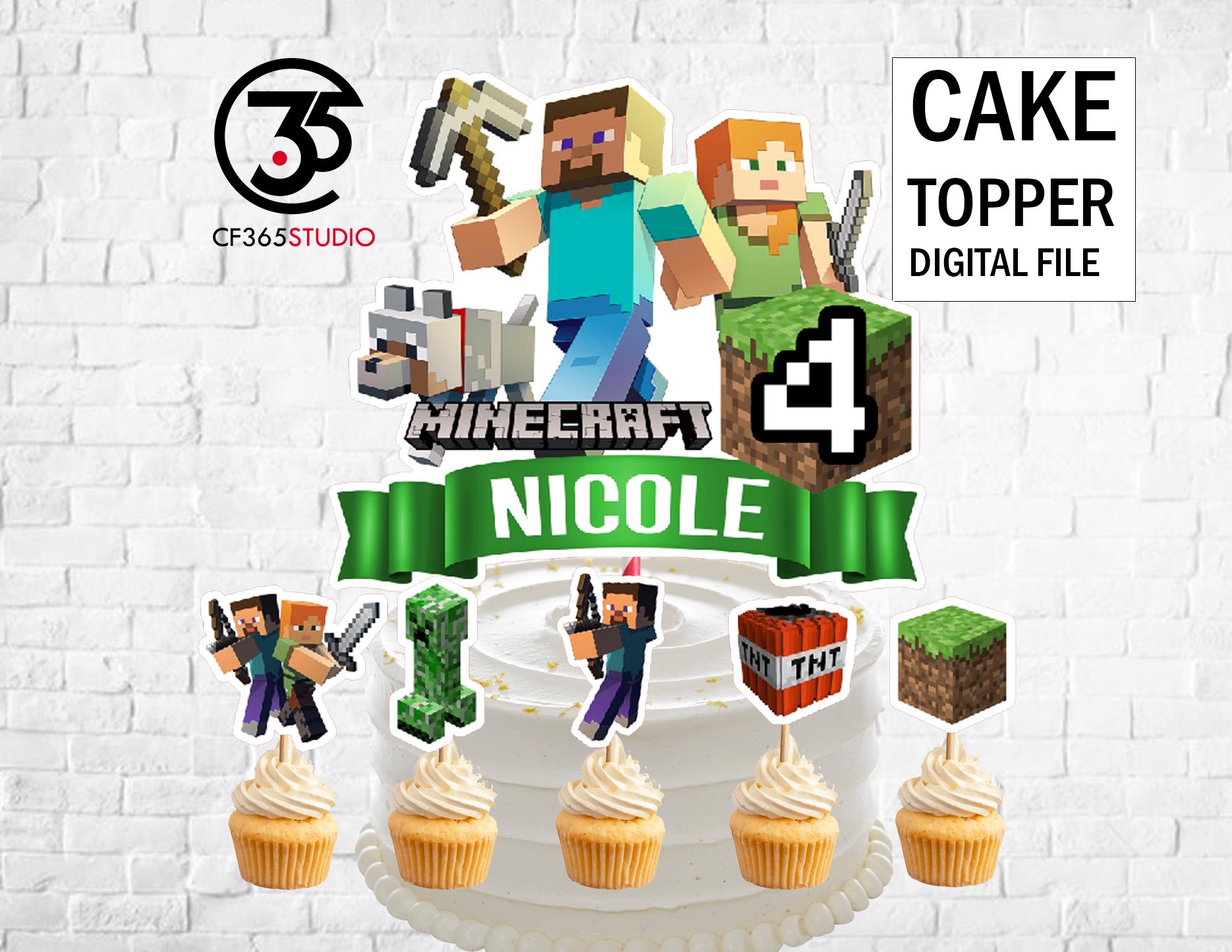 Ready-to-Print Minecraft Topper PNG