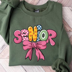 Senior Bow Shirt, Coquette Senior Shirt, Senior Mom Hoodie, Mom Sweater, Senior Mom Gift, Gift For Mom, Senior 2025 Tee, Class Of 2025 Shirt