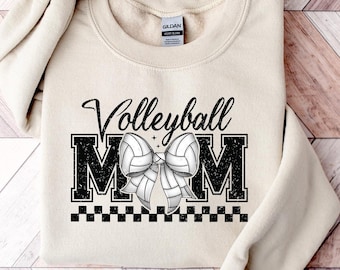 Coquette Volleyball Shirt, Gift for mom, Volleyball Bow Sweater, Volleyball Mom Hoodie, Game Day Hoodie, Trendy Mother Gift, Mother Day Gift