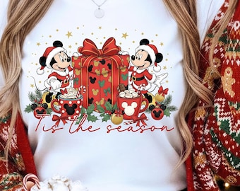 Mickey and Minnie Shirt, Disney Christmas Tis the Season Shirt, Christmas Tis The Season Magical Disney Christmas T Shirt