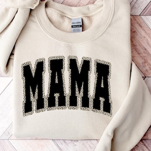 Leopard Print Mama Shirt,Cheetah Mama Shirt for Mother&#39;s Day,Gifts for Mom,Cute Mama Gift for Mothers Day,Mama Tee,Leopard Print Sweatshirt