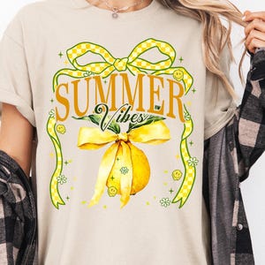 Summer Lemon Shirt, Lemon Vibes Shirt, Cute Lemon Sweatshirt, Coquette Lemon Shirt, Coquette Lemon Bow Tee, Summer Shirt, Summer Vibes Tees