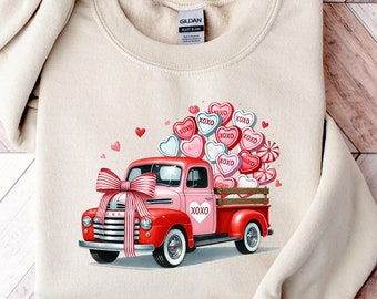 Valentine Truck Shirt, Valentines Gift, Cute Valentine Shirt, Xoxo Valentines Day Shirts For Woman, Heart Shirt, Valentines Day Gift