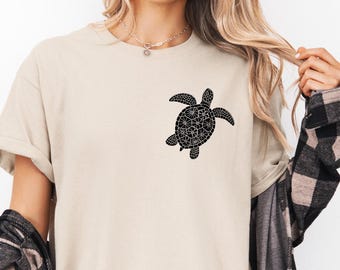 Vintage Sea Turtle Shirt Beach Graphic Tee Summer Ocean Save Turtle Women Trendy Top