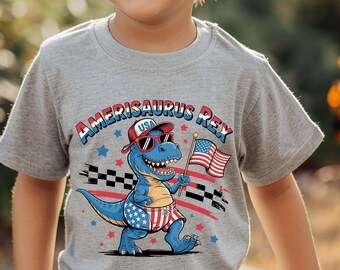 Amerisaurus Rex Youth Shirt American Kids Tee Patriotic Family Gift Red White Blue Top