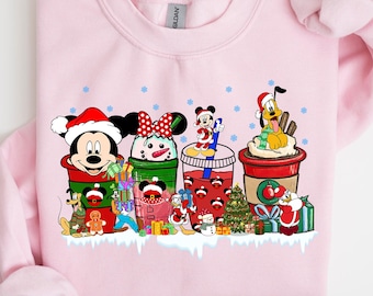 Mickey And Friends Drinks Christmas Coffee Latte Cup Shirt, Mickey's Very Merry Christmas T-Shirt, Disneyland Christmas Party Matching Gift