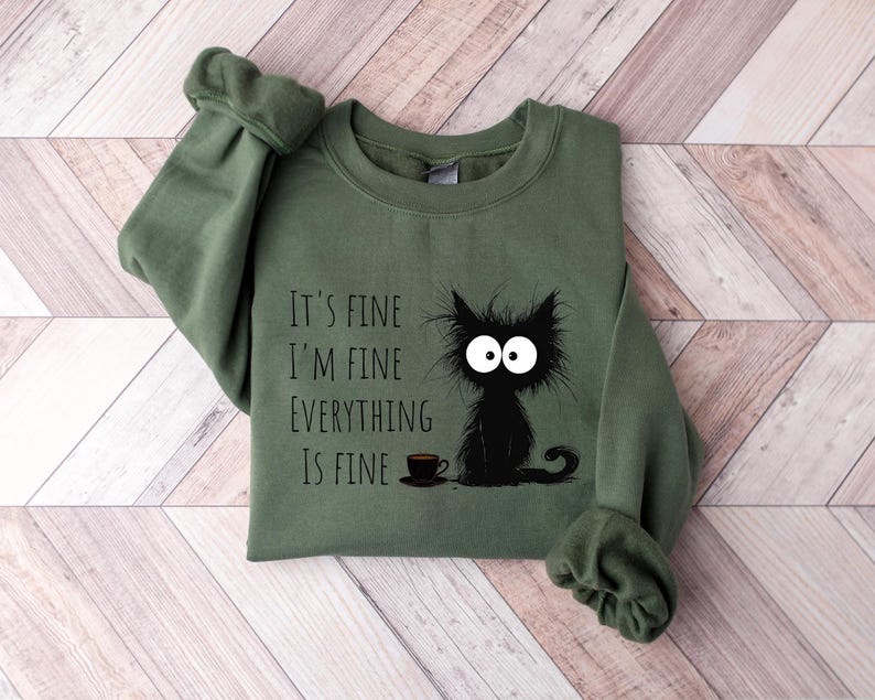 Grumpy Cat Tee | It’s Fine I’m Fine Everything is Fine Shirt | Cute Cat Sweatshirt | Funny Women’s Shirt | Cat Mom Gift | Cat Lover Pullover

Grumpy Cat “It’s Fine I’m Fine Everything is Fine” Shirt – Funny Cat Mom Sweatshirt for Women