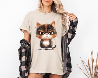 Grumpy Cat T shirt, Cute Cat Sweatshirt, Cute Cat Shirt, Cat Sweatshirt, Womens Funny Sweatshirt, Gift for Cats Lover, Cat Mom Sweatshirt