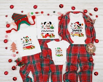 Custom Disney Family Christmas Shirt, Matching Christmas Tees, Personalized Disney Character Christmas Shirt, 2026 Mickey and friends Tshirt