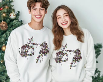 6 7 Shirts, 6 7 Couples Skeleton light Christmas, Funny Matching Shirt, Trendy Tiktok Christmas Tees, 67 Trend Tshirt, Six Seven Meme xmas