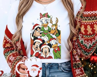 Mickey And Friends Christmas Shirt, Disneyland Sweatshirt, Vintage Disneyland Christmas Sweatshirt, Christmas Family Matching