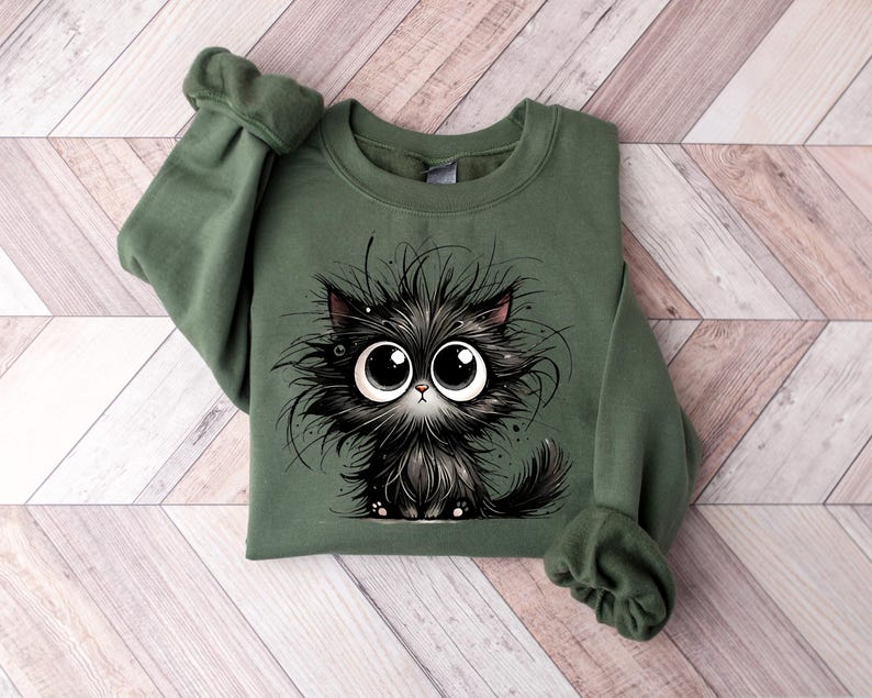 Cute Cat shirt ,Cat Sweatshirt,Black Cat Shirt, Cat Mom Shirt, Cat Tee, Cat Lover Shirt, Animal Lover Tee, Cat Lovers Tee, Gift for Mom