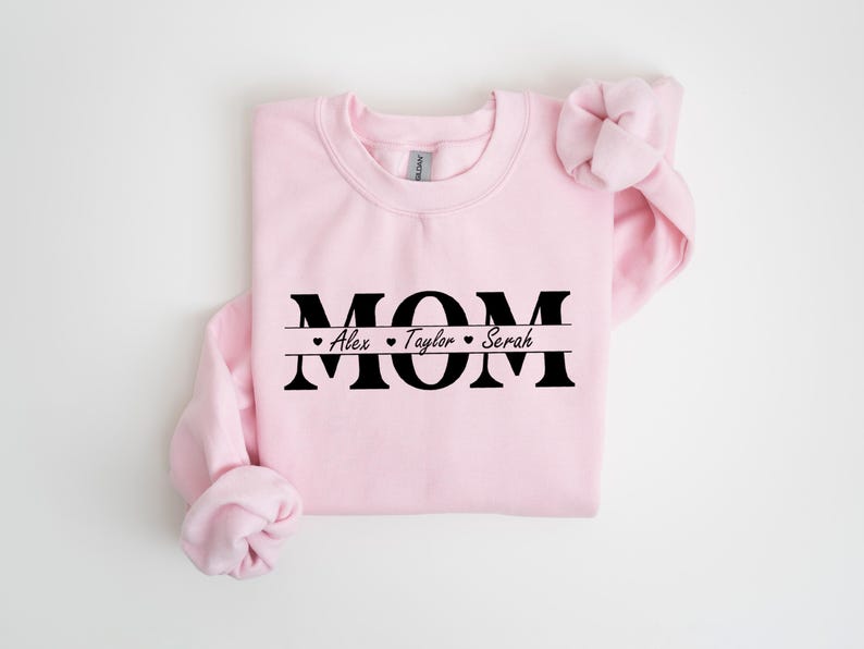 Custom Mama Sweatshirt with Kid Name, Personalized Mom Sweater, Minimalist Mommy Custom Gift for Mother, Custom Kid Name Shirt, Mother's Day