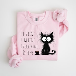 Grumpy Cat Tee | It’s Fine I’m Fine Everything is Fine Shirt | Cute Cat Sweatshirt | Funny Women’s Shirt | Cat Mom Gift | Cat Lover Pullover

Grumpy Cat “It’s Fine I’m Fine Everything is Fine” Shirt – Funny Cat Mom Sweatshirt for Women
