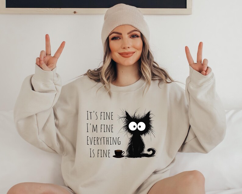 Grumpy Cat Tee | It’s Fine I’m Fine Everything is Fine Shirt | Cute Cat Sweatshirt | Funny Women’s Shirt | Cat Mom Gift | Cat Lover Pullover

Grumpy Cat “It’s Fine I’m Fine Everything is Fine” Shirt – Funny Cat Mom Sweatshirt for Women