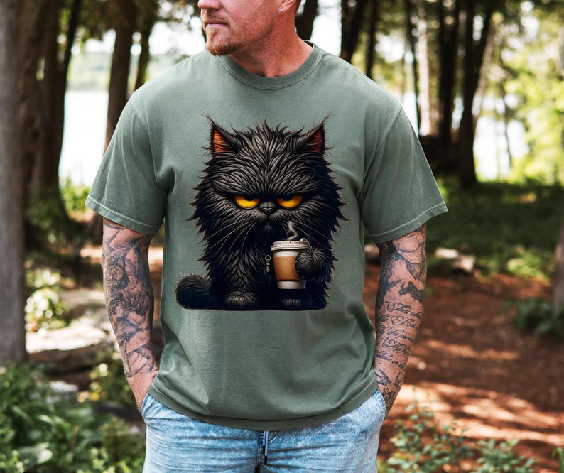 Grumpy Cat tee, Cute Cat Sweatshirt, Black Cat Shirt, Cat Sweatshirt, Womens Funny Sweatshirt, Gift for Cats Lover, Cat Mom Sweatshirt